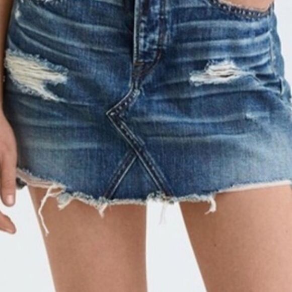 American Eagle Hi Rise Festival Denim Mini Skirt - Picture 3 of 11